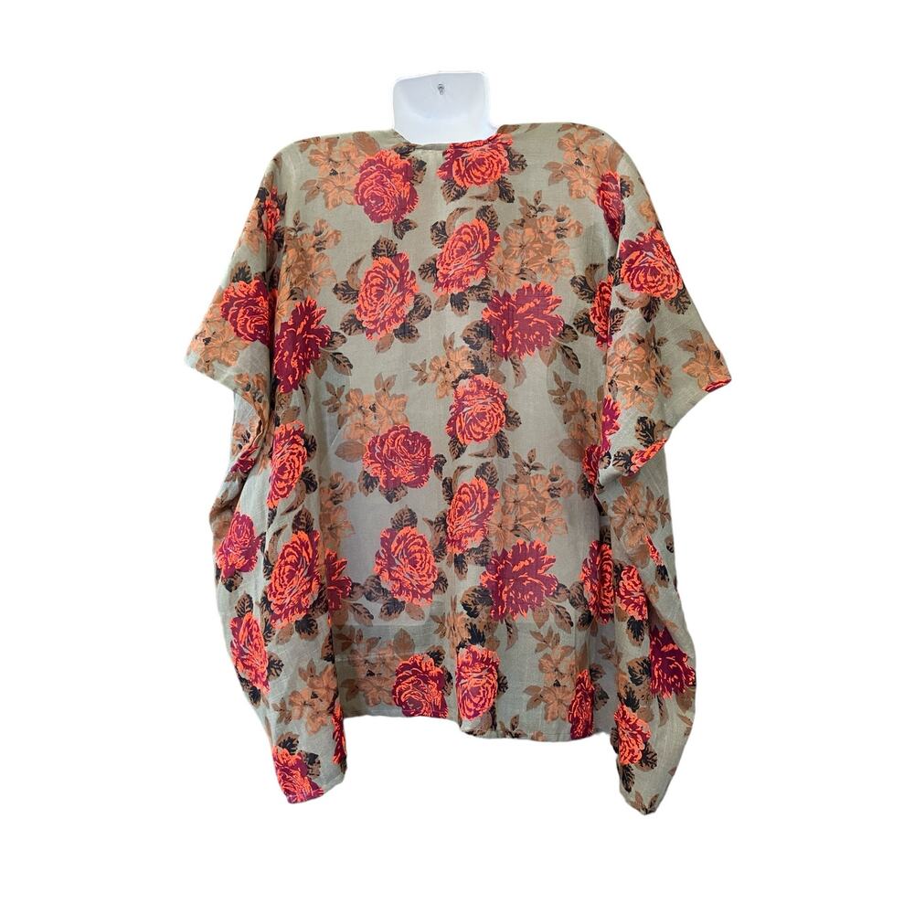 Gold Coast Women's Multicolor Floral Lightweight Open Front Kimono | Size OSFM - Picture 2 of 10